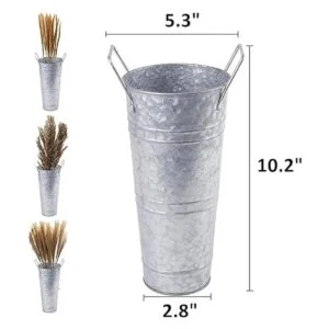 ZOOFOX Juego de 4 jarrones de metal galvanizado cubo_2