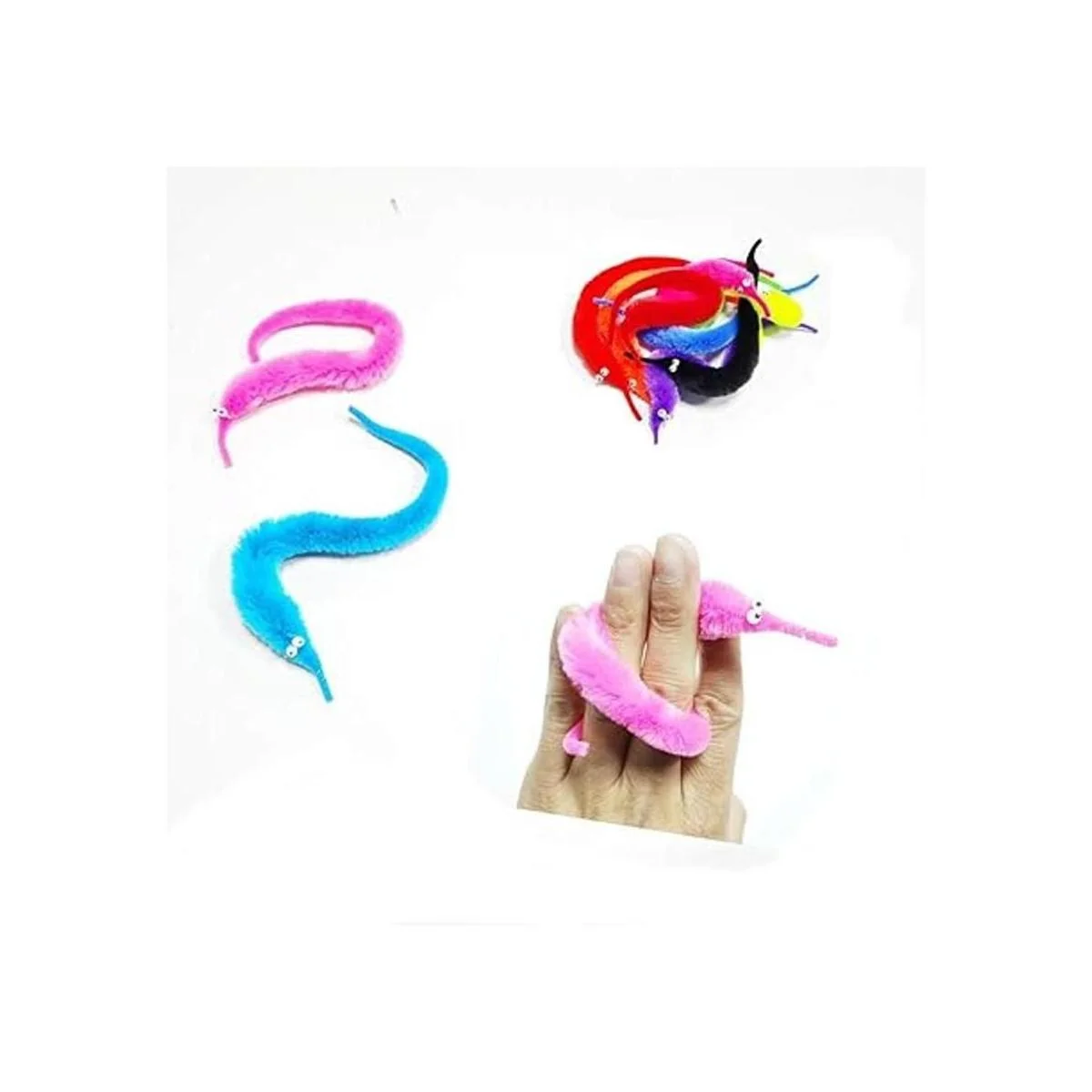 SHENGSEN Paquete de 120 juguetes de gusanos peludos para_5