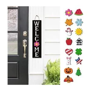 Mini letrero de puerta vertical intercambiable de madera_1