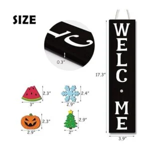 Mini letrero de puerta vertical intercambiable de madera_4