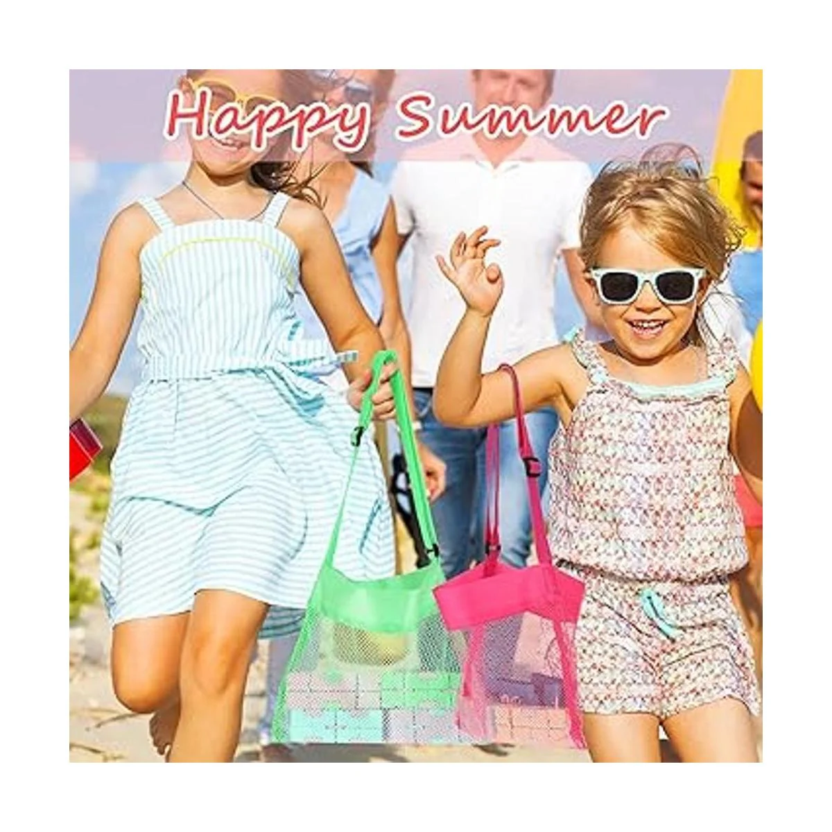 Paquete de 15 bolsas de malla para playa para niños_2