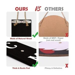 Mini letrero de puerta vertical intercambiable de madera_3