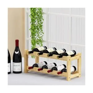 BAMEOS Estante de vino de pie libre de 8 botellas de 2_5
