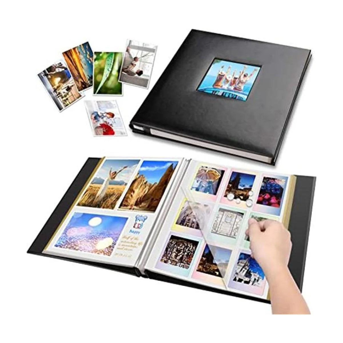 lbum de fotos autoadhesivo cubierta de cuero_1