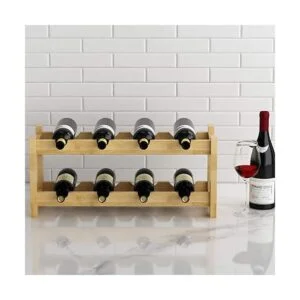 BAMEOS Estante de vino de pie libre de 8 botellas de 2_4