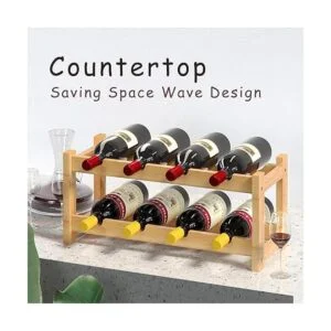 BAMEOS Estante de vino de pie libre de 8 botellas de 2_2