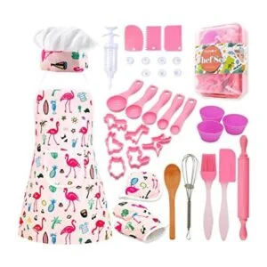 kkmon Juego de cocina y horneado para niños 34 piezas de_1