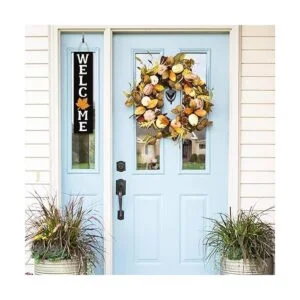 Mini letrero de puerta vertical intercambiable de madera_5