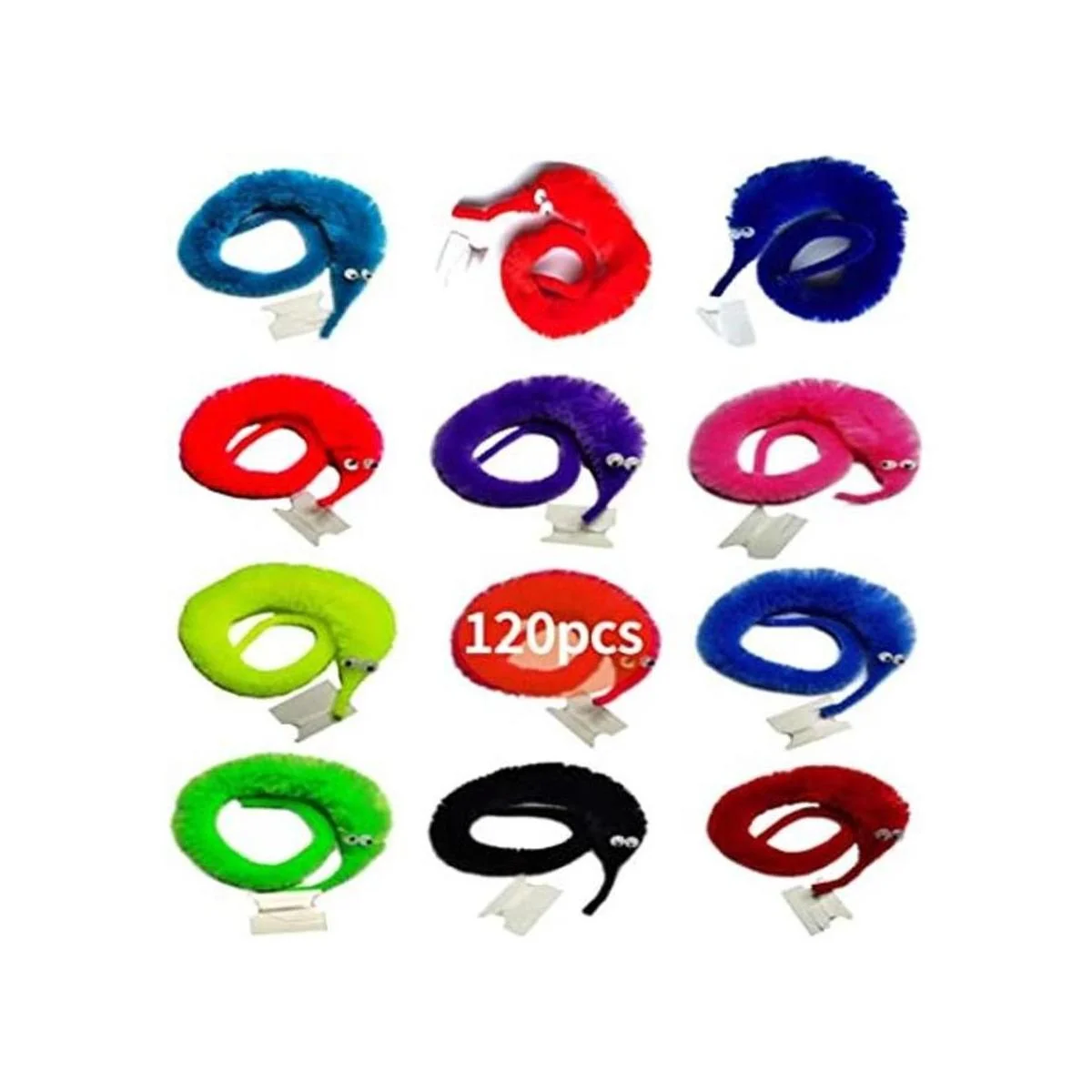 SHENGSEN Paquete de 120 juguetes de gusanos peludos para_1