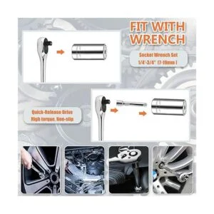 Athlife Juego de herramientas de llave de vaso universal_4