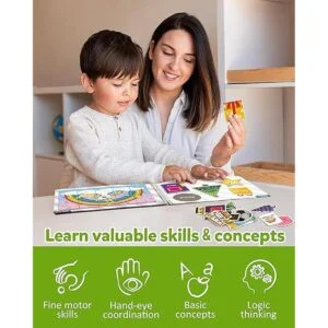 Coogam Libro magnético para preescolar 9 calcomanías_5