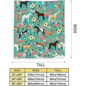 Manta con estampado de caballos manta con patrón de_3