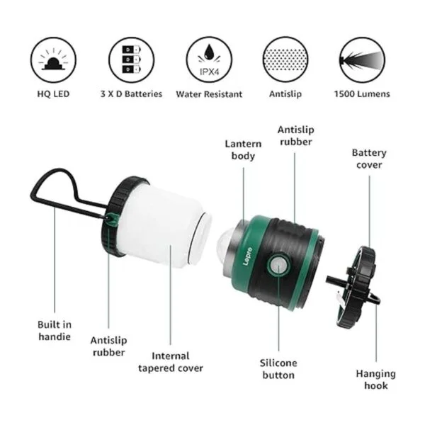Lepro Farol de camping con pilas LED de 1500 lm 4 modos_6