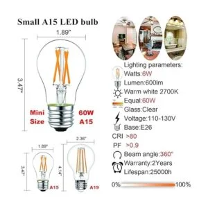 LiteHistory Bombilla LED E26 equivalente a 6 W bombilla de_4