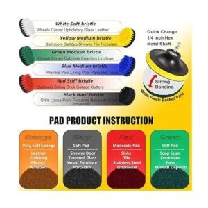 Shieldpro Juego de accesorios de cepillo de taladro de 30_3