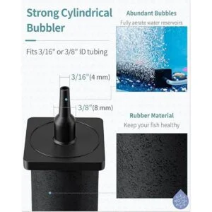 Pawfly Aquarium Air Stone Cylinder for Larger Pump Bubble_4