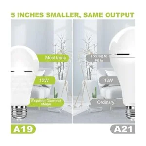 Bombillas recargables A19 de emergencia para cortes de_4