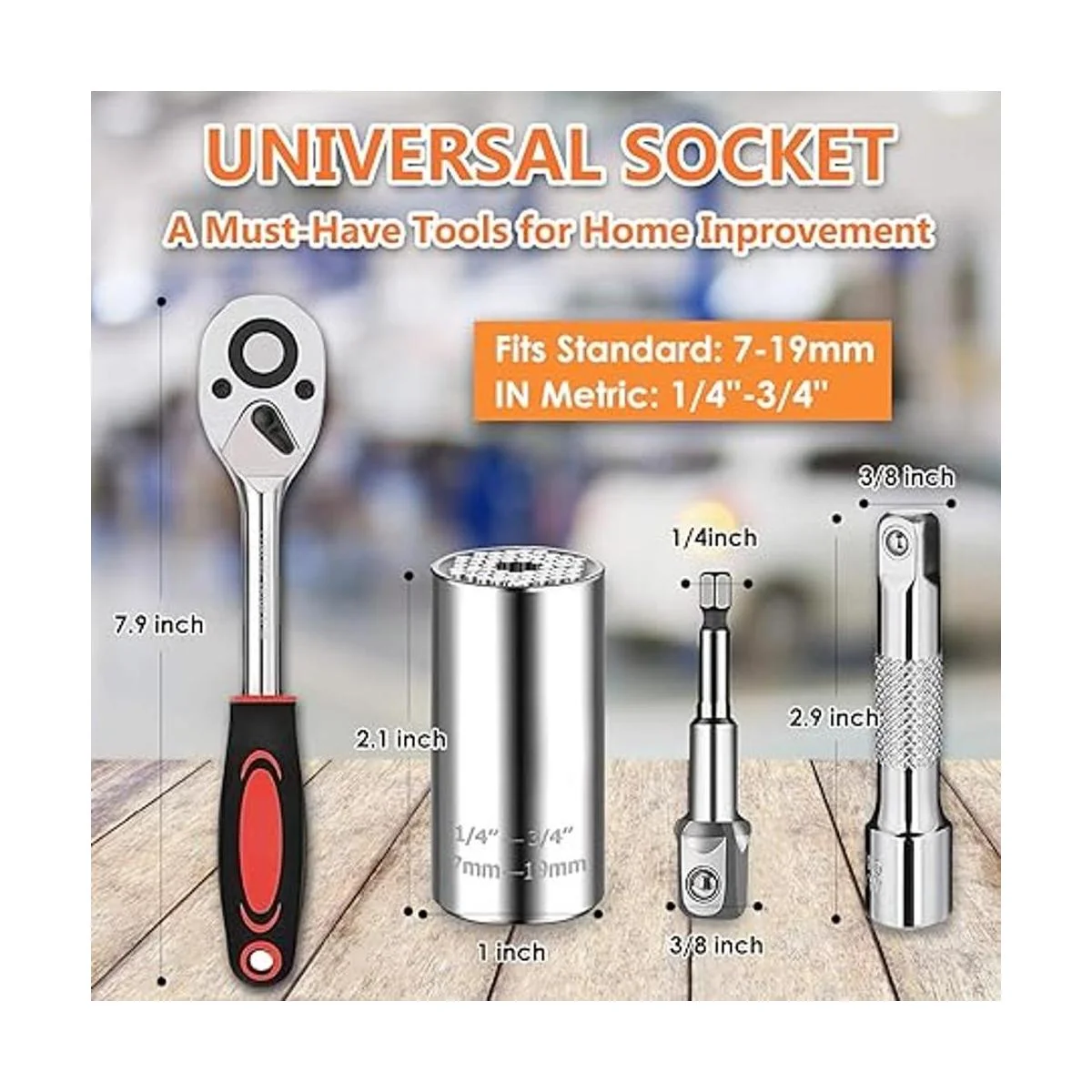 Athlife Juego de herramientas de llave de vaso universal_2