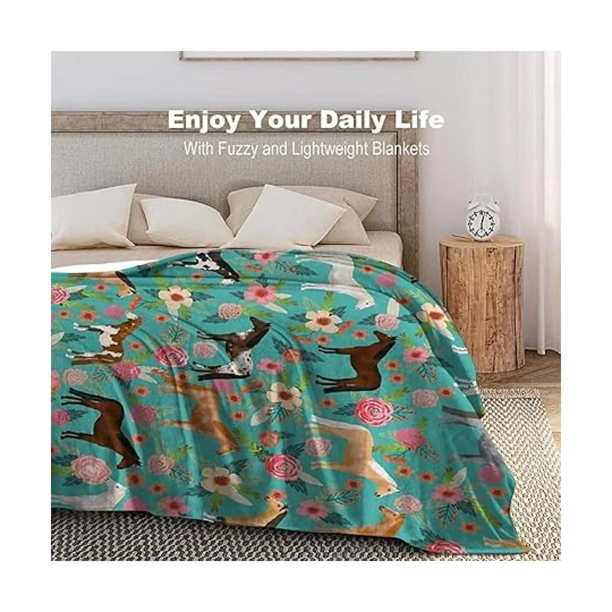 Manta con estampado de caballos manta con patrón de_6