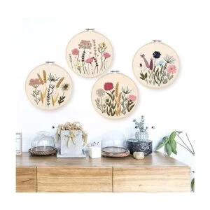 REEWISLY Kit de bordado para principiantes 4 juegos kits_6