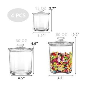 ZOOFOX Juego de 4 tarros de boticario acrílico 60 onzas_2