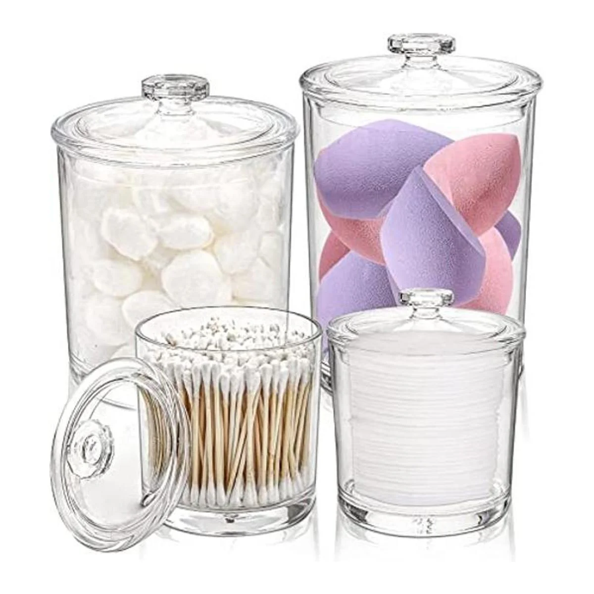 ZOOFOX Juego de 4 tarros de boticario acrílico 60 onzas_1