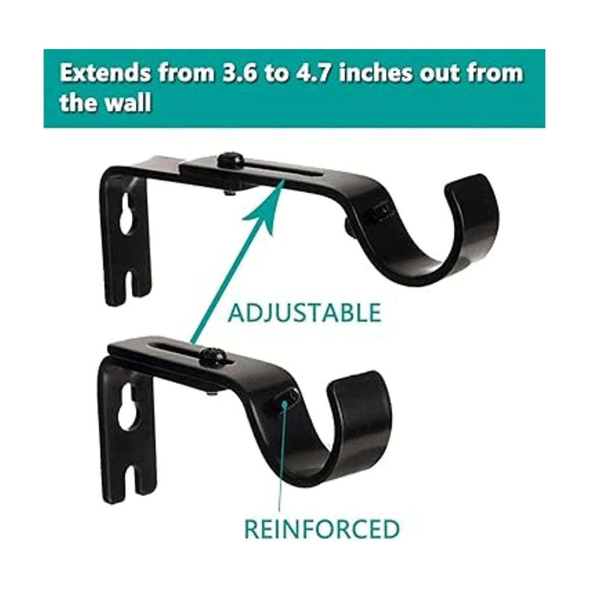 AYSUM Paquete de 10 soportes para barra de cortina_3