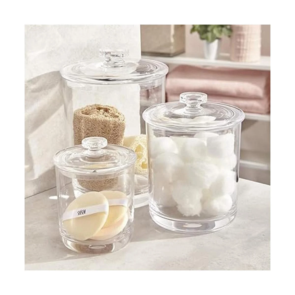 ZOOFOX Juego de 4 tarros de boticario acrílico 60 onzas_4