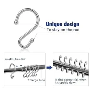 Ganchos de metal para cortina de ducha juego de 24_3