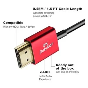Cable corto HDMI 2.1 de 8 K de 3 pies 3.3 ft ultra alta_2