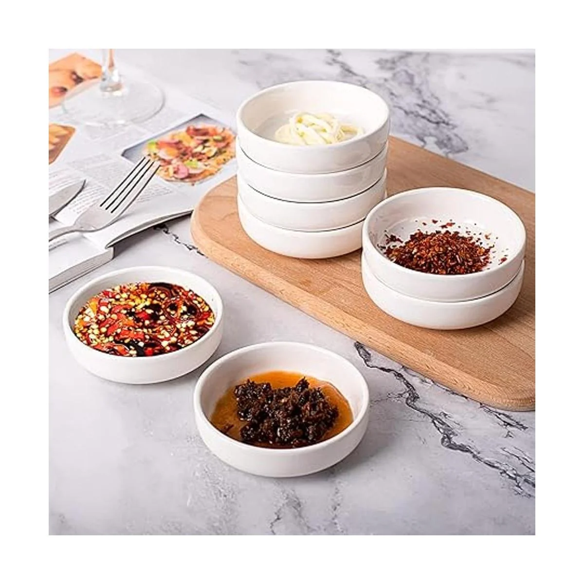 Delling 8 cuencos de inmersión platos redondos para salsa_5