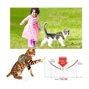 Arnés táctico para gatos para caminar a prueba de escapes_3