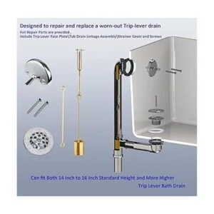 Artiwell Ensamble de enlace de drenaje de bañera con_5