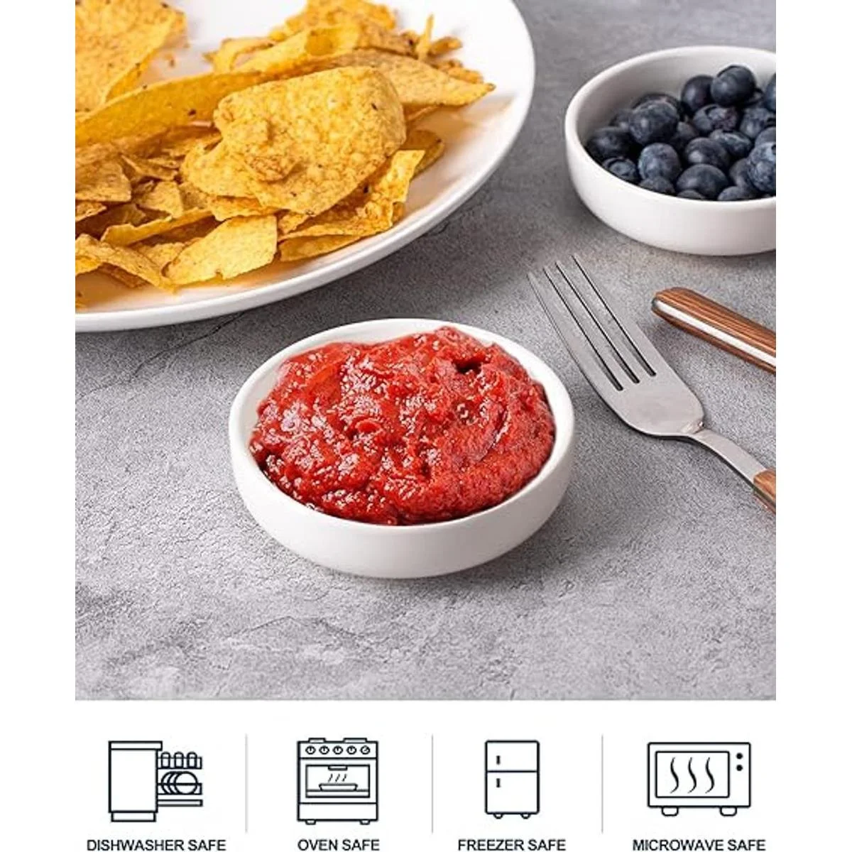 Delling 8 cuencos de inmersión platos redondos para salsa_3