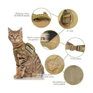 Arnés táctico para gatos para caminar a prueba de escapes_6