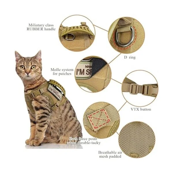 Arnés táctico para gatos para caminar a prueba de escapes_6