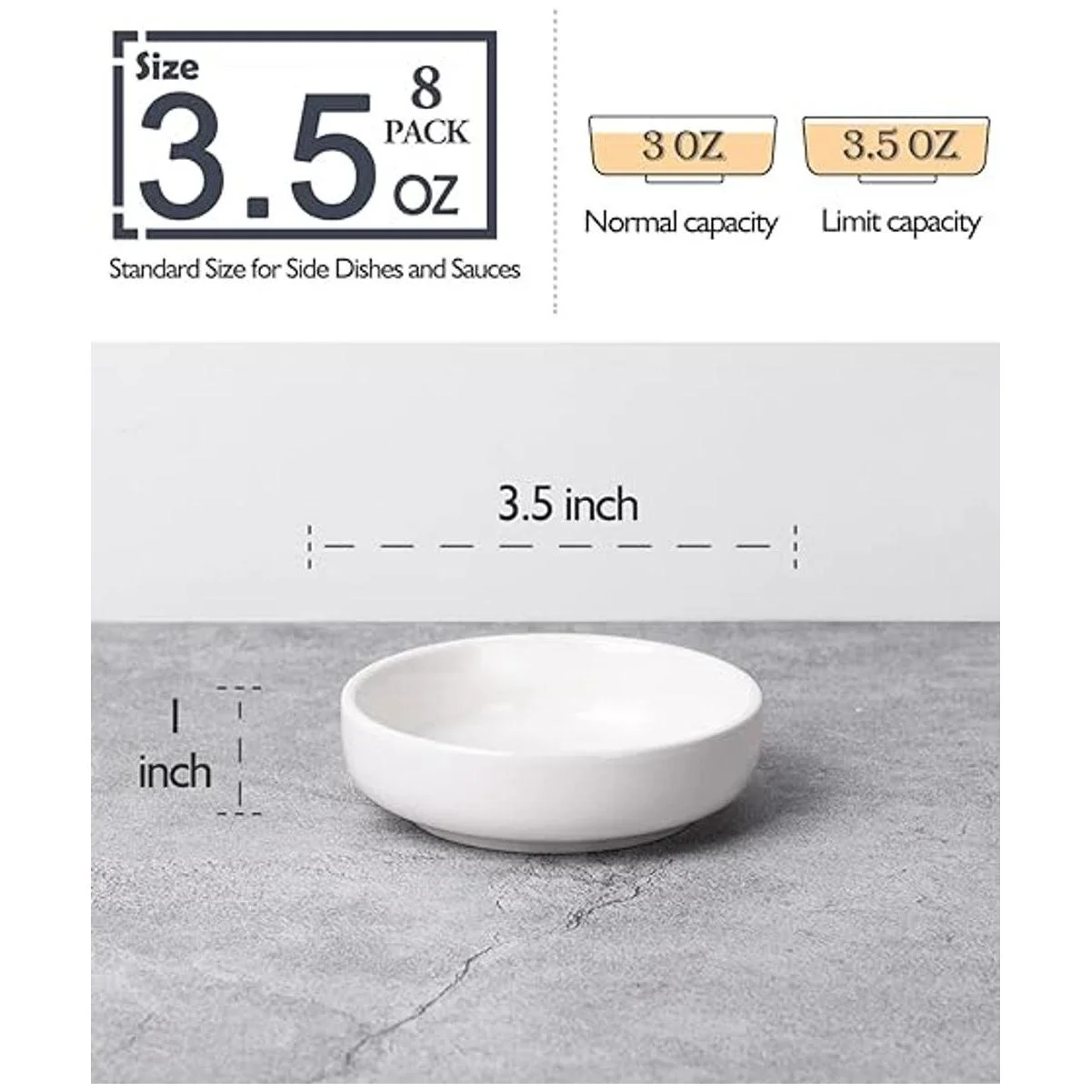 Delling 8 cuencos de inmersión platos redondos para salsa_2