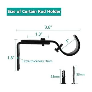 AYSUM Paquete de 10 soportes para barra de cortina_2