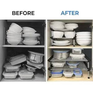 Carrotez Paquete de 2 organizadores apilables de despensa_3