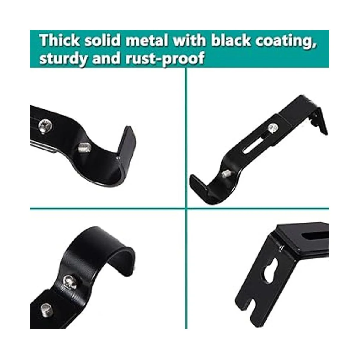 AYSUM Paquete de 10 soportes para barra de cortina_7