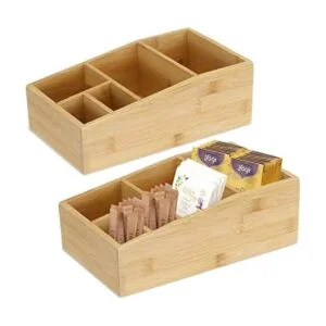 Dicunoy Paquete de 2 bolsas de té de bambú caja de_1