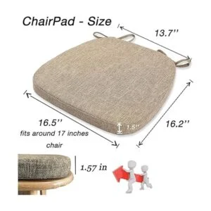 KGPLOME Cojín de silla con lazos para sillas de comedor_4