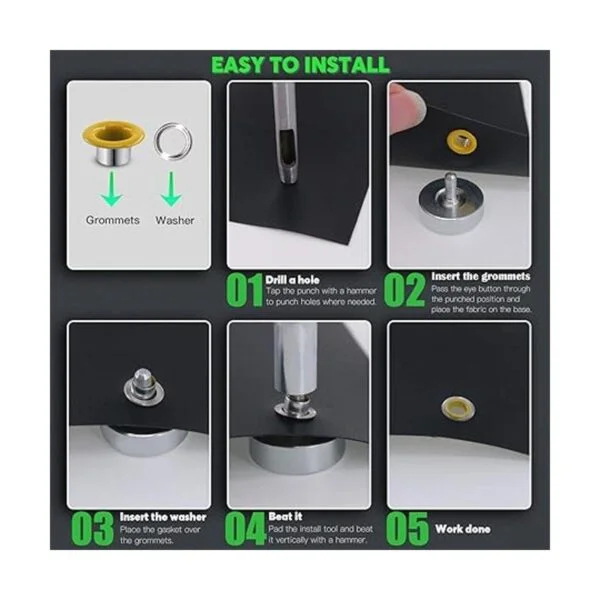 Keadic Kit de 406 ojales y ajuste con ojales de metal de_4