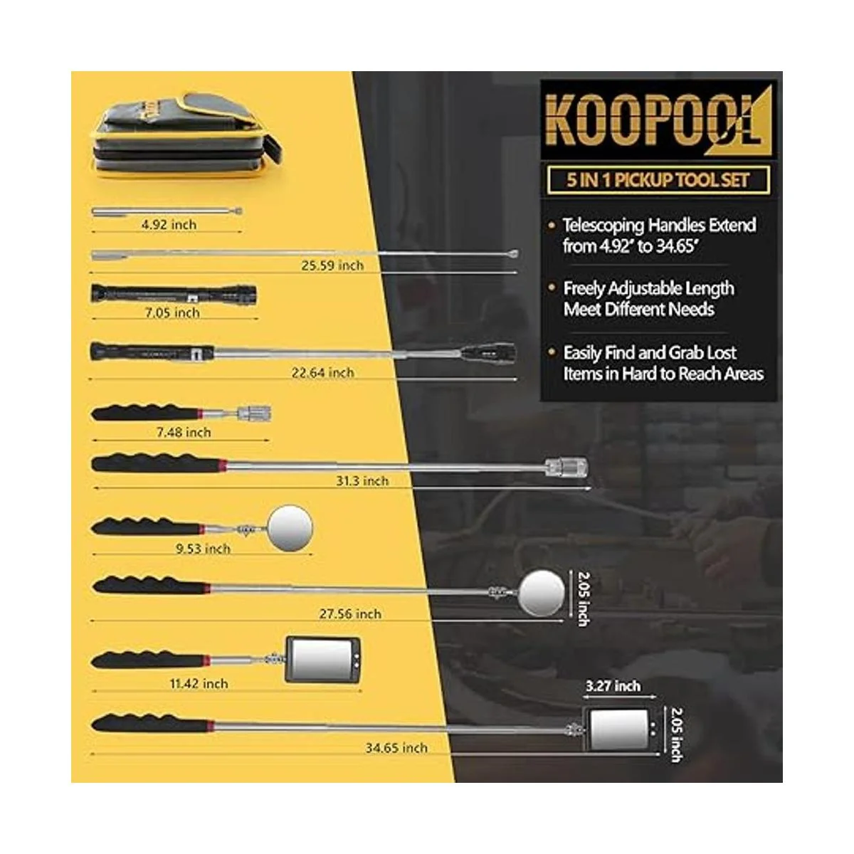 Juego de herramientas de recolección magnética linterna_5