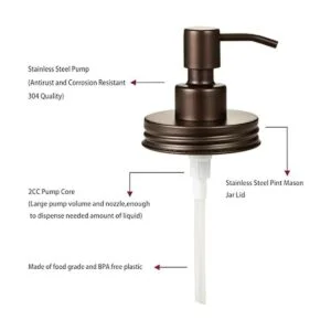 Tapas dispensadoras de jabón líquido Mason Jar 304_2
