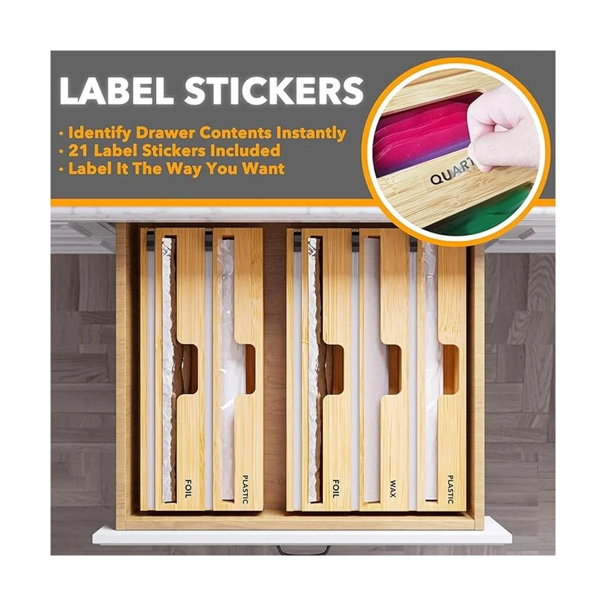 SpaceAid WrapNeat Organizador 2 en 1 con cortador y_3