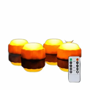 Homemory Paquete de 4 luces LED brillantes de calabaza de_1