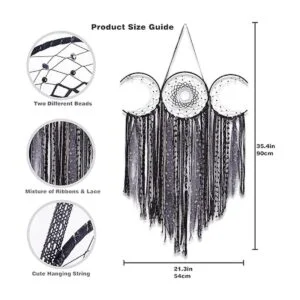 ANROYE Diosa de triple luna negra para colgar en la pared_4