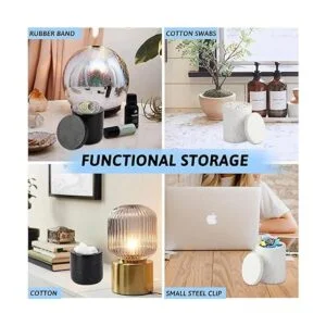 WORHE Contenedor de mármol natural de algodón con tapa_7