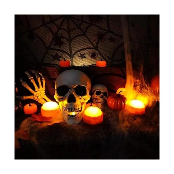 Homemory Paquete de 4 luces LED brillantes de calabaza de_3